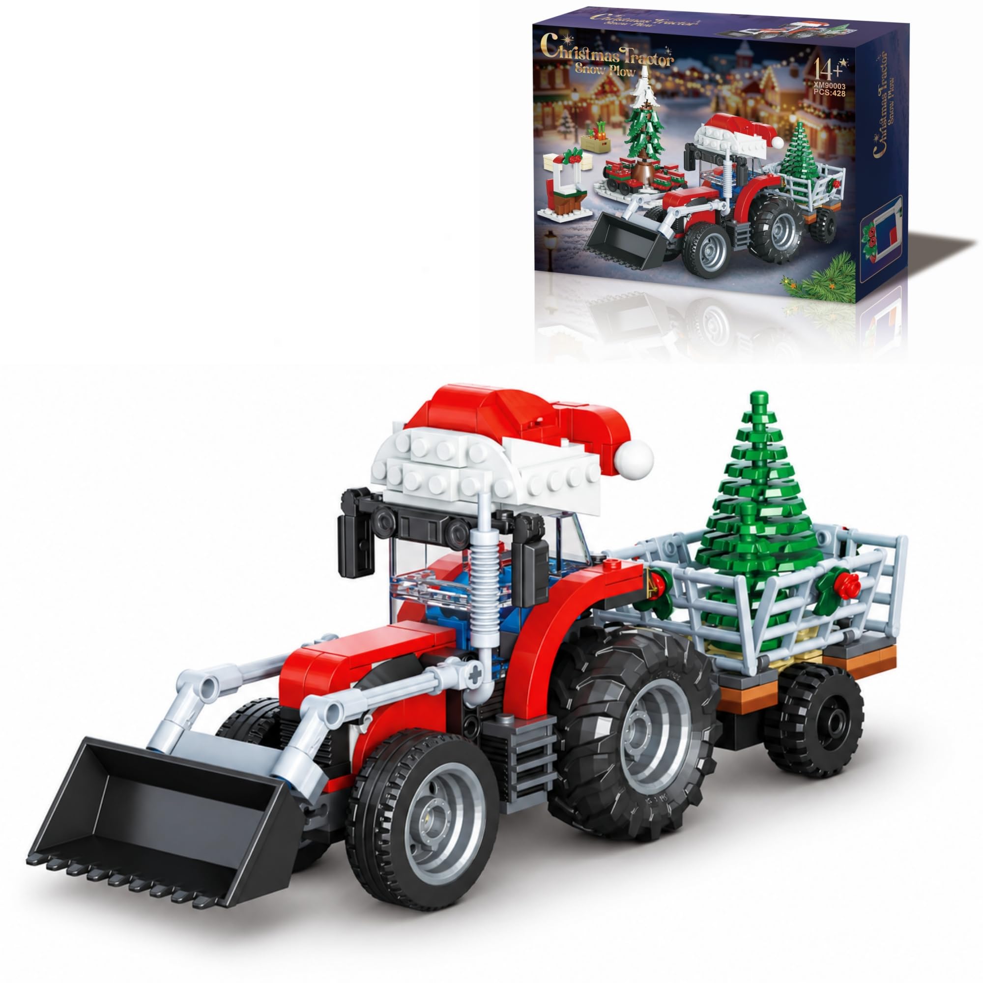 Weihnachts Bausteine Set, Ideas Traktor Schneepflug Modell, Gastgeschenk