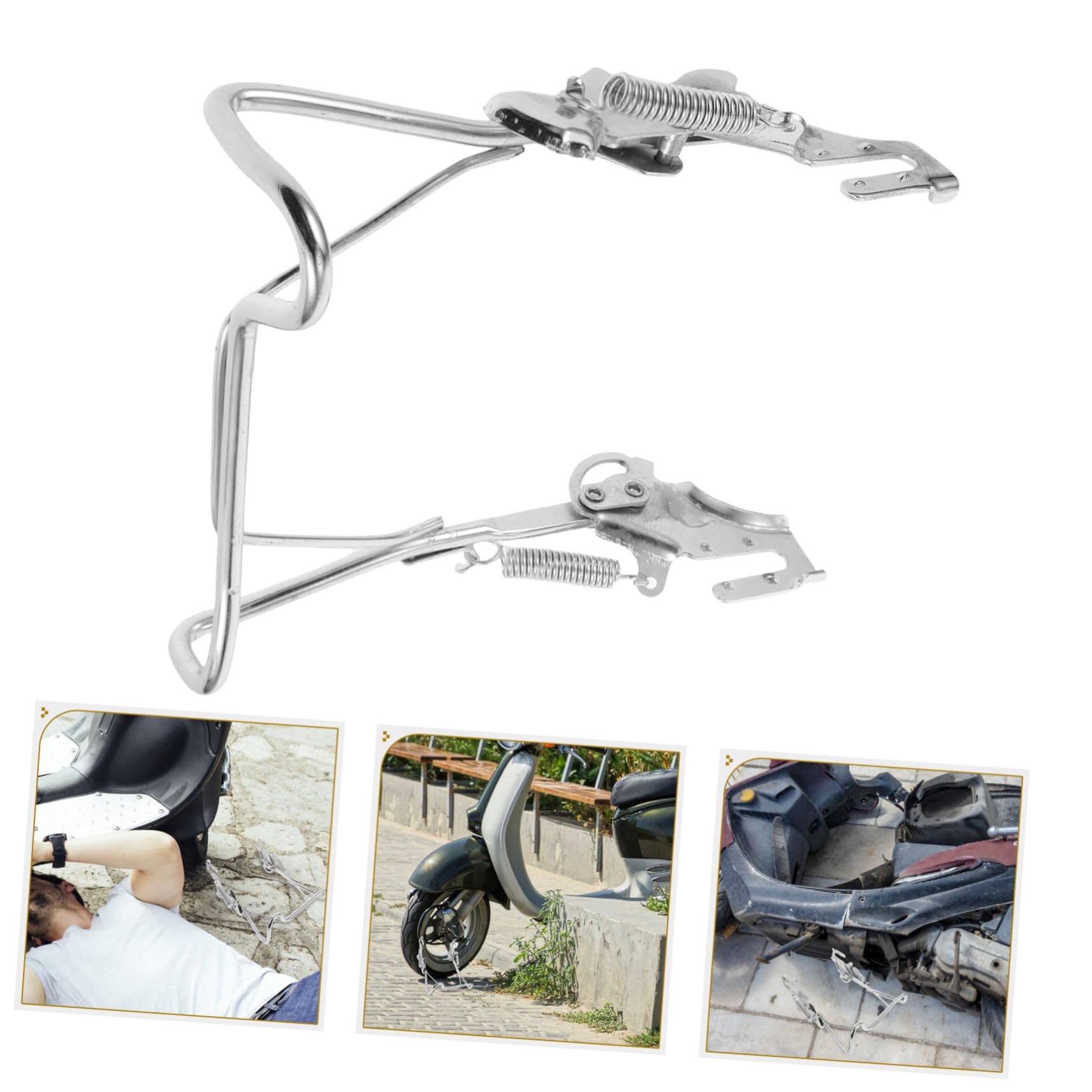 Kisangel Béquille Double de Électrique Support Stable Acier Réglable Pièce de Scooter Électrique Accessoire pour Vélos Stationnement Sécurisé Remplacement de Béquille