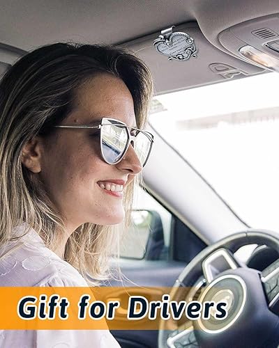 Miniatura 6 de Clip de visera en forma de corazón con incrustaciones de piedras preciosas, clip de visera de ángel de la guarda, un talismán elegante para la