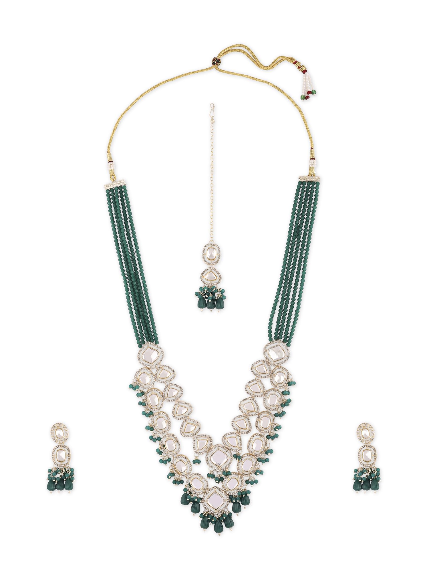 See full amazon price history chart for ZAVERI PEARLS Green Multistrand Crystal Austrian Diamonds Artificial Stones & Beads Bridal Necklace Earring & Maangtikka Set For Women-ZPFK16920 ZAVERI PEARLS Green Multistrand Crystal Austrian Diamonds Artificial Stones & Beads Bridal Necklace Earring & Maangtikka Set For Women-ZPFK16920 (B0CN1C1FNT) Amazon Price History, Amazon Price Tracker