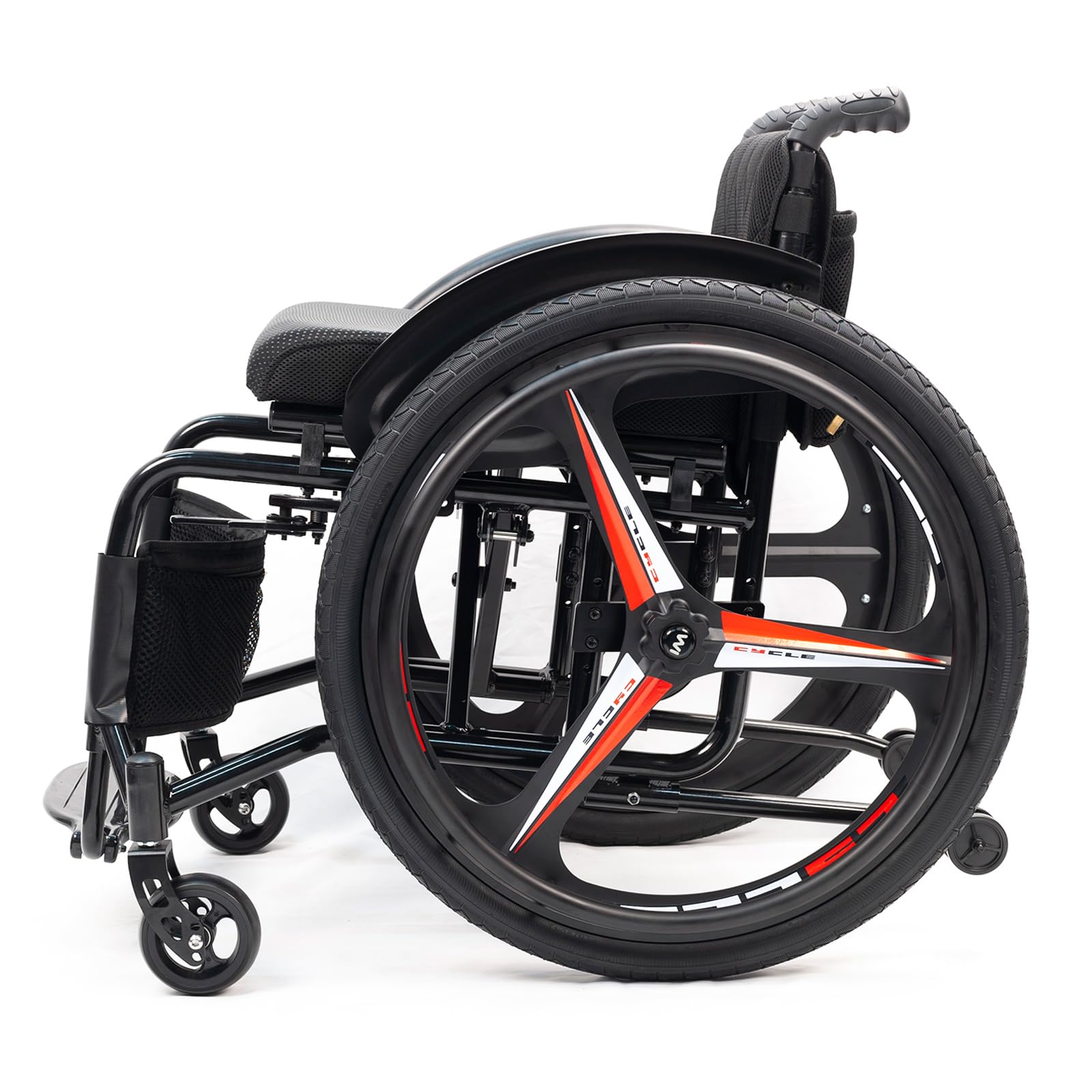 Silla de Ruedas Deportiva Manual Plegable,Ultraligera de Aleación de Aluminio,Sillas De Ruedas Autopropulsadas,Ruedas extracción con un botón,Silla de ruedas de tránsito(Seat width 38cm/15in,A)