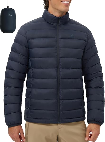 Pioneer Camp Mens Lightweight Packable Puffer Jacket Winter Insulated Puffy Coat Water Repellent Warm Quilted Jackets Travel