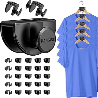 ABS Space Saving Hangers for Clothes, 25 Pcs Double-Sized Clothes Space Saver Hangers Hooks, AS-SEEN-ON-TV Heavy Duty Cascading Hanger Extenders for Closet Organizer