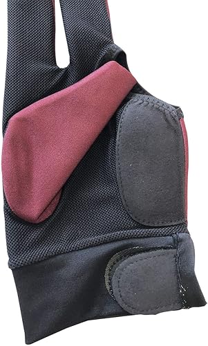 Miniatura 7 de Guante de palo de piscina con 3 dedos de corte Champion Cut 2019, depredador de mano izquierda (azul, vino, negro) (vino y negro, grande)