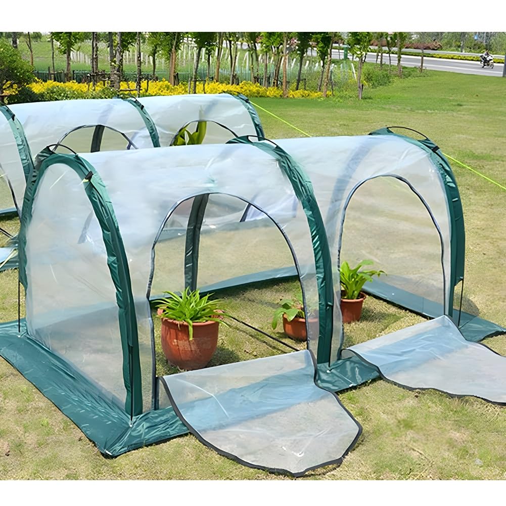 Zfmnoyev Túnel Invernadero Pop Up, Mini Jardinería Planta Flor Habitación Sunshine, Invernaderos De Jardín Plegables con Puerta De Cremallera, para Exterior Patio(200x100x100 cm)