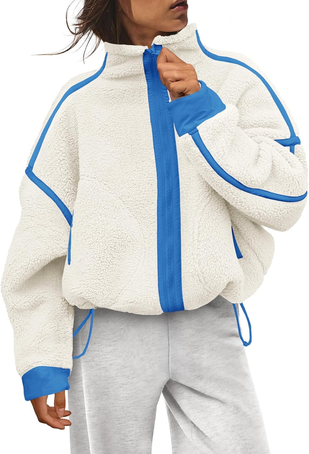 Nirovien Womens Oversized Fleece Jacket Fuzzy Sherpa Jackets