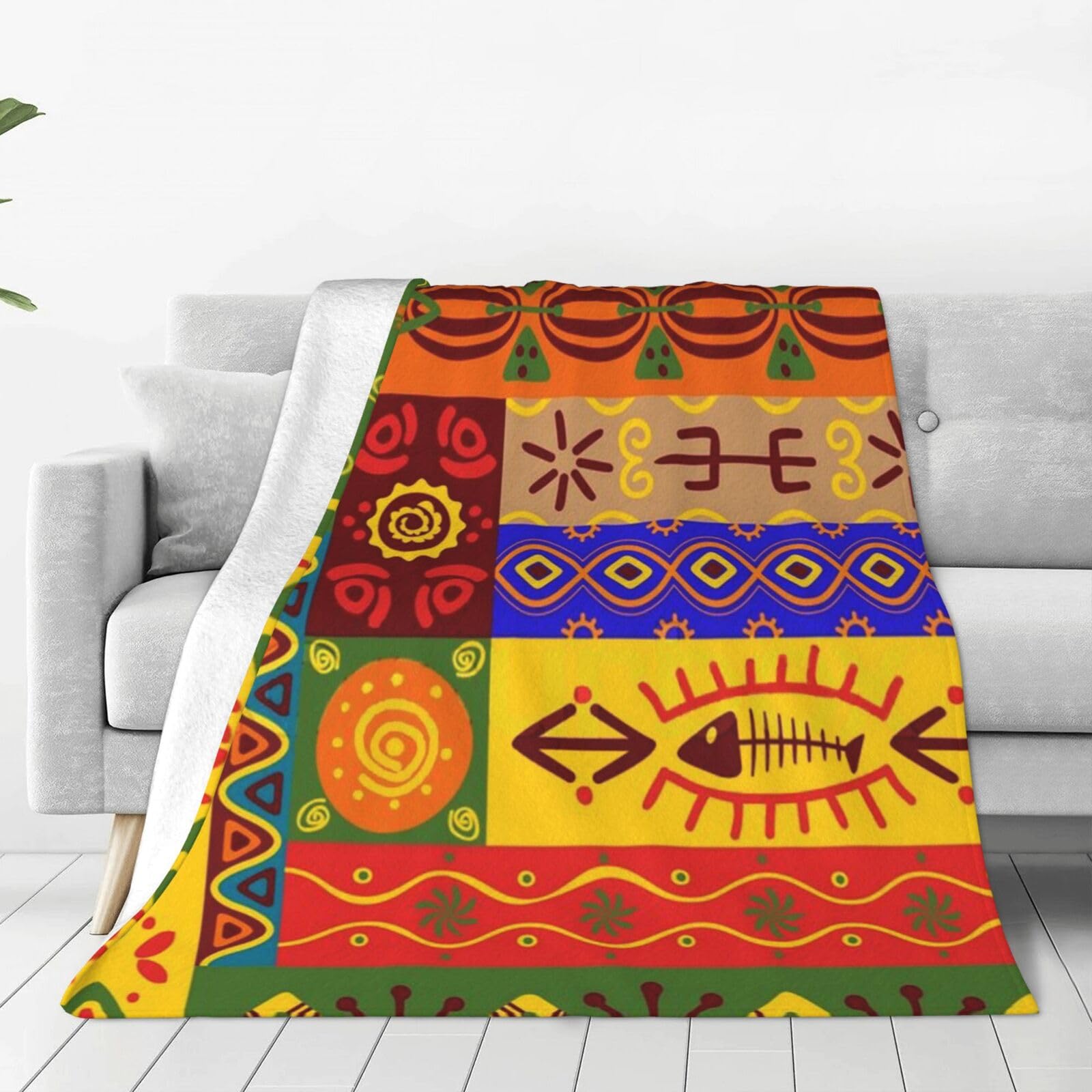 DENMERAfrican National Patterns Ultra-Soft Micro Fleece Blanket-Luxurious And Comfortable For All Seasons