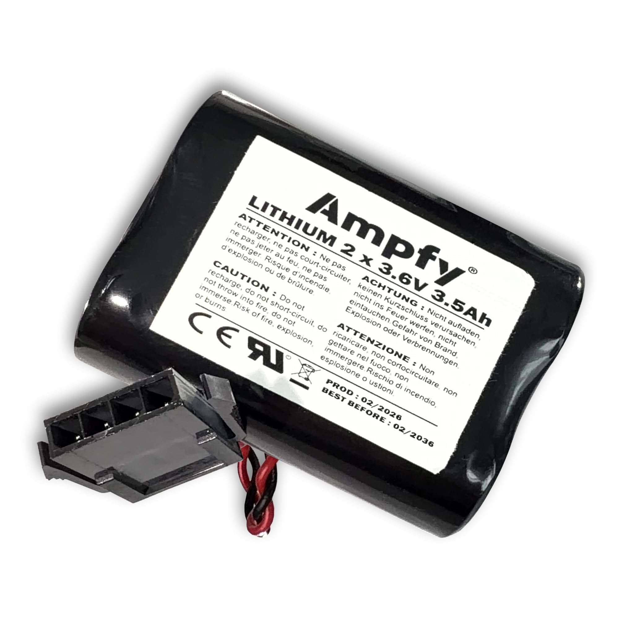 Pile Batterie BATCS740 2 x 3.6V 3.5Ah 3500mAh | SIRÈNE Alarme Remplacement Compatible avec VISONIC MCS-740-2 / BAT-MCS740 / SR-740 PG2 / MCS-720B / SR-720B / SR-720 ETC…