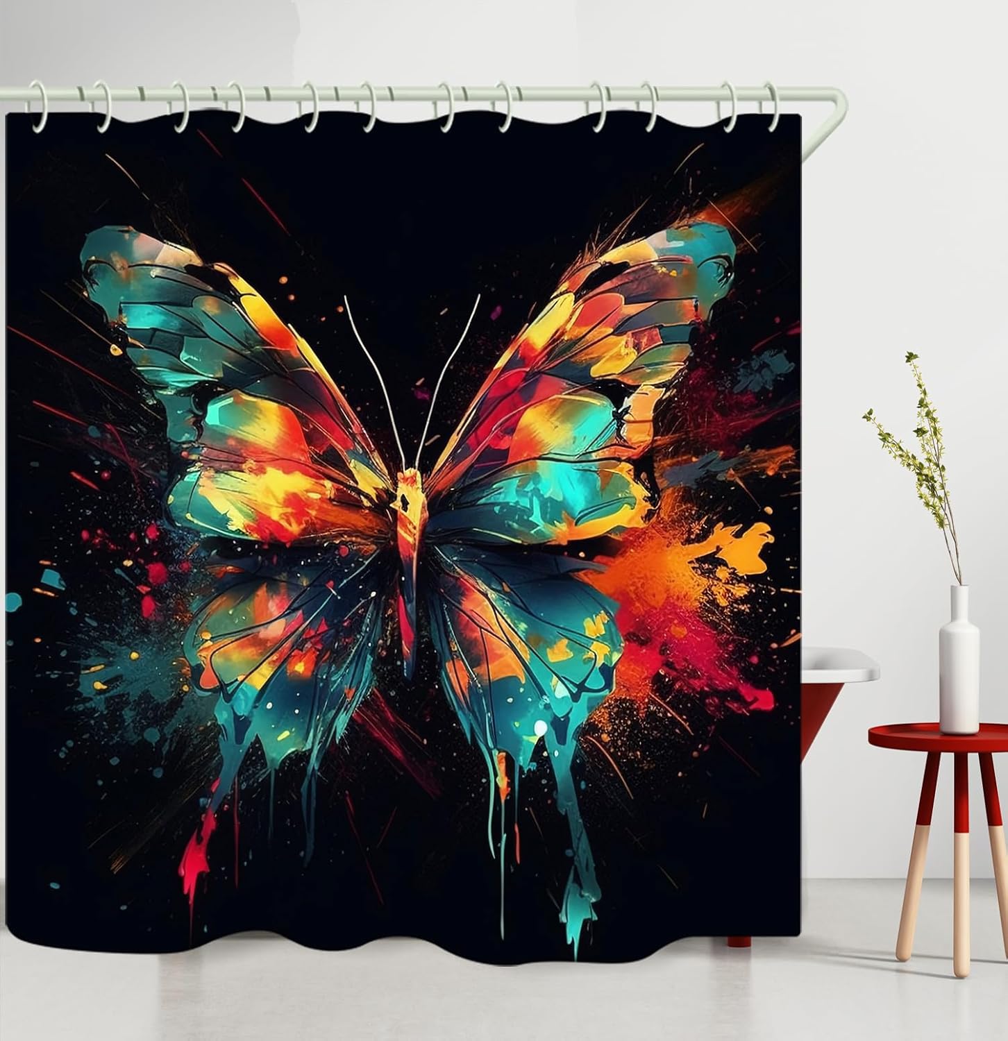 WODEJIAFANG Polyester Bath Blind Set Hooks & Liners in Bath Room Shower Curtains Sets for Bathroom Accessories,African Girls 3D Printed Beautiful Wide Fabric Toilet Curtain for Bathtub 72X72 inches