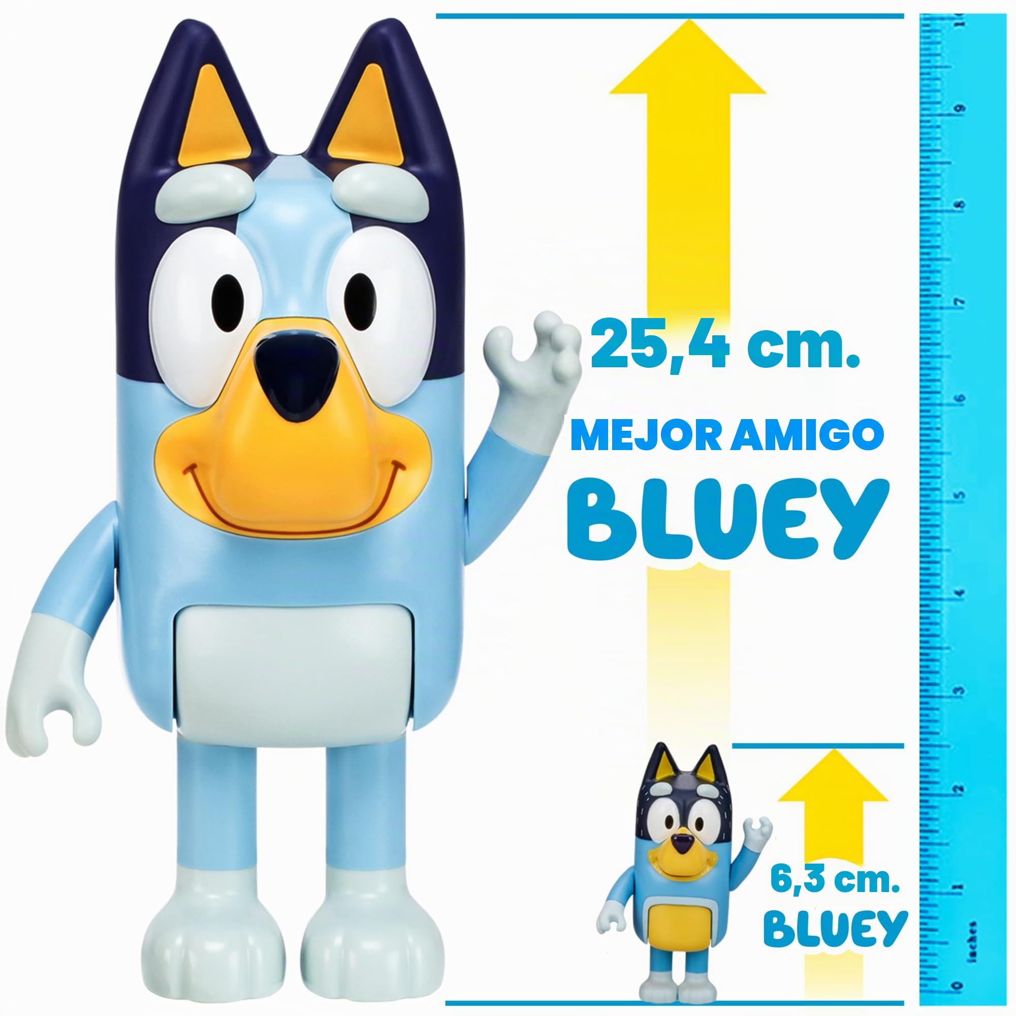 Best Friend BLUEY - Figura articulada de BLUEY de 10 pulgadas de alto, con brazos y cuerpo móviles