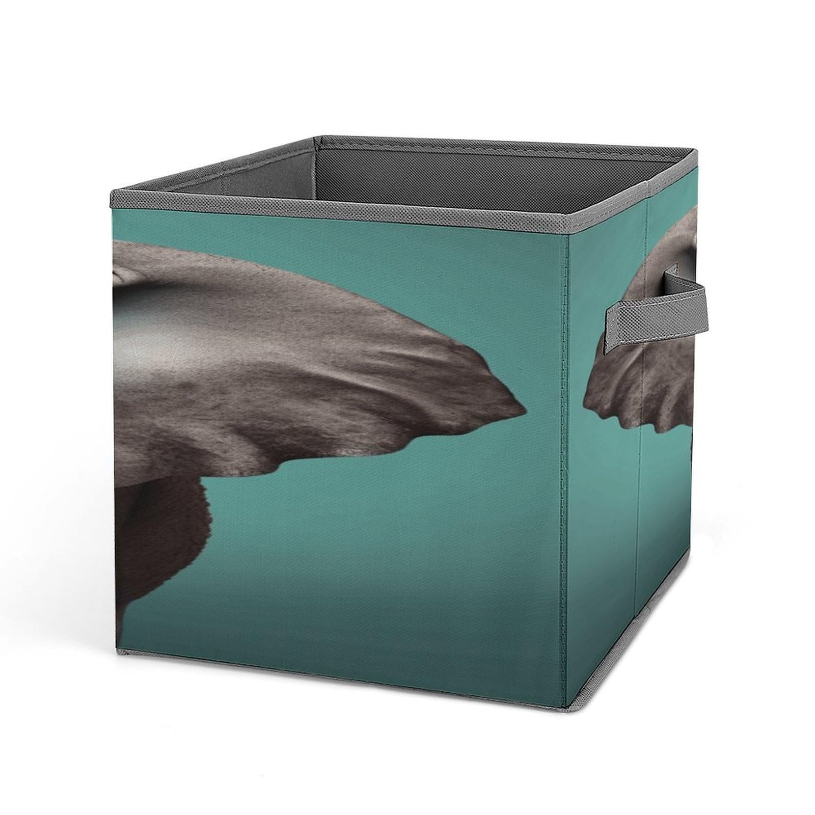 Fodpand Style Elephant With Glasses Storage Cubes Foldable Decorative Fabric, Storage Bins Baskets With Handles, Closet Organizers And Storage For Home, Office,Closet, Clothes