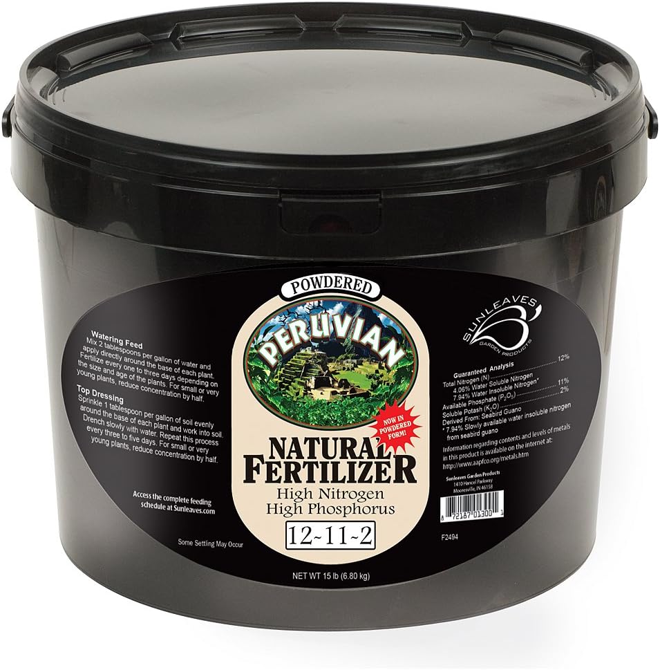 Sunleaves Powdered Peruvian Seabird Guano Natural Fertilizer 12-11-2, 15 lb