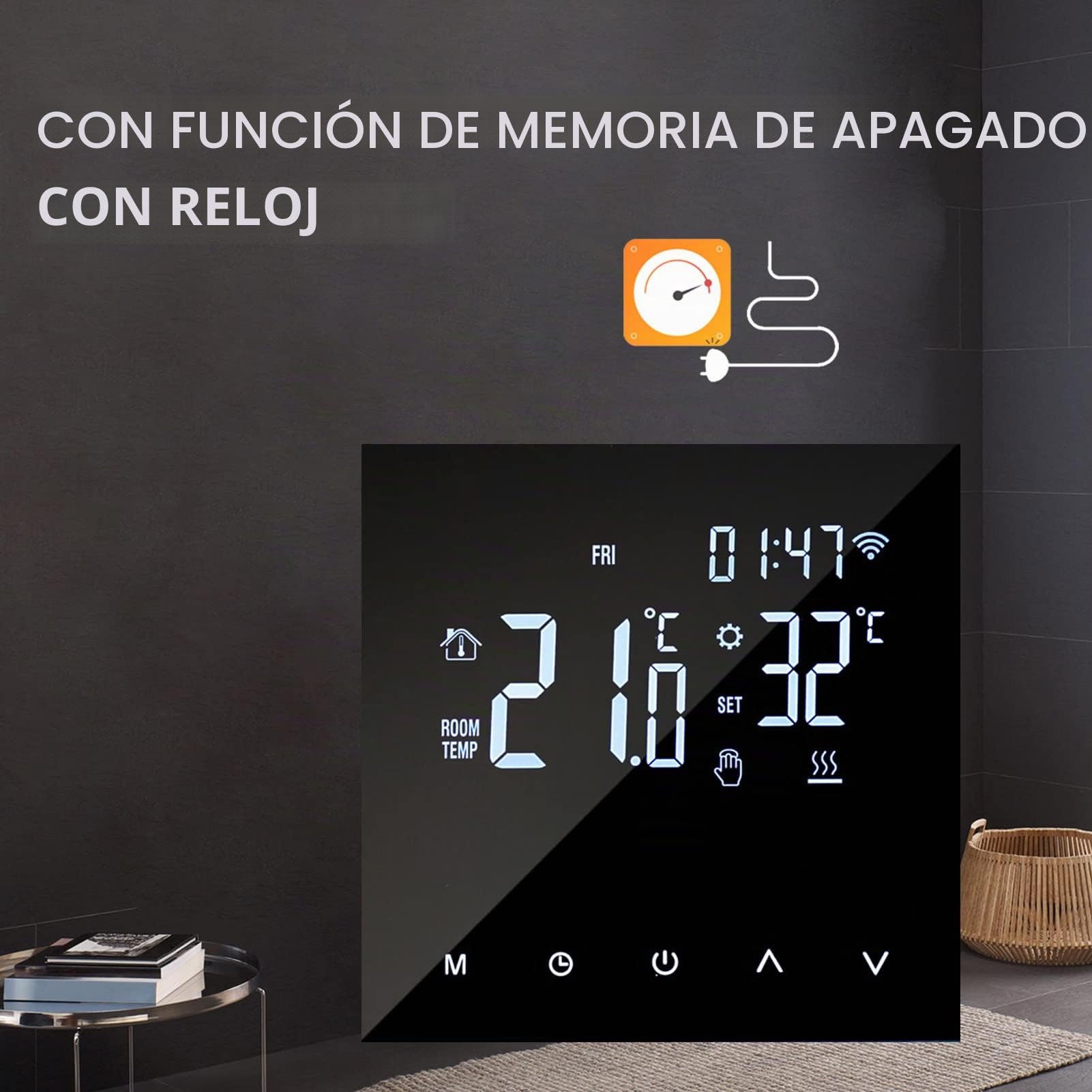 WIFI Termostato de calefacción inteligente Controlador de temperatura digital Control de aplicación de teléfono móvil Pantalla táctil Pantalla LCD Semana Programable Termostato de caldera de gas y