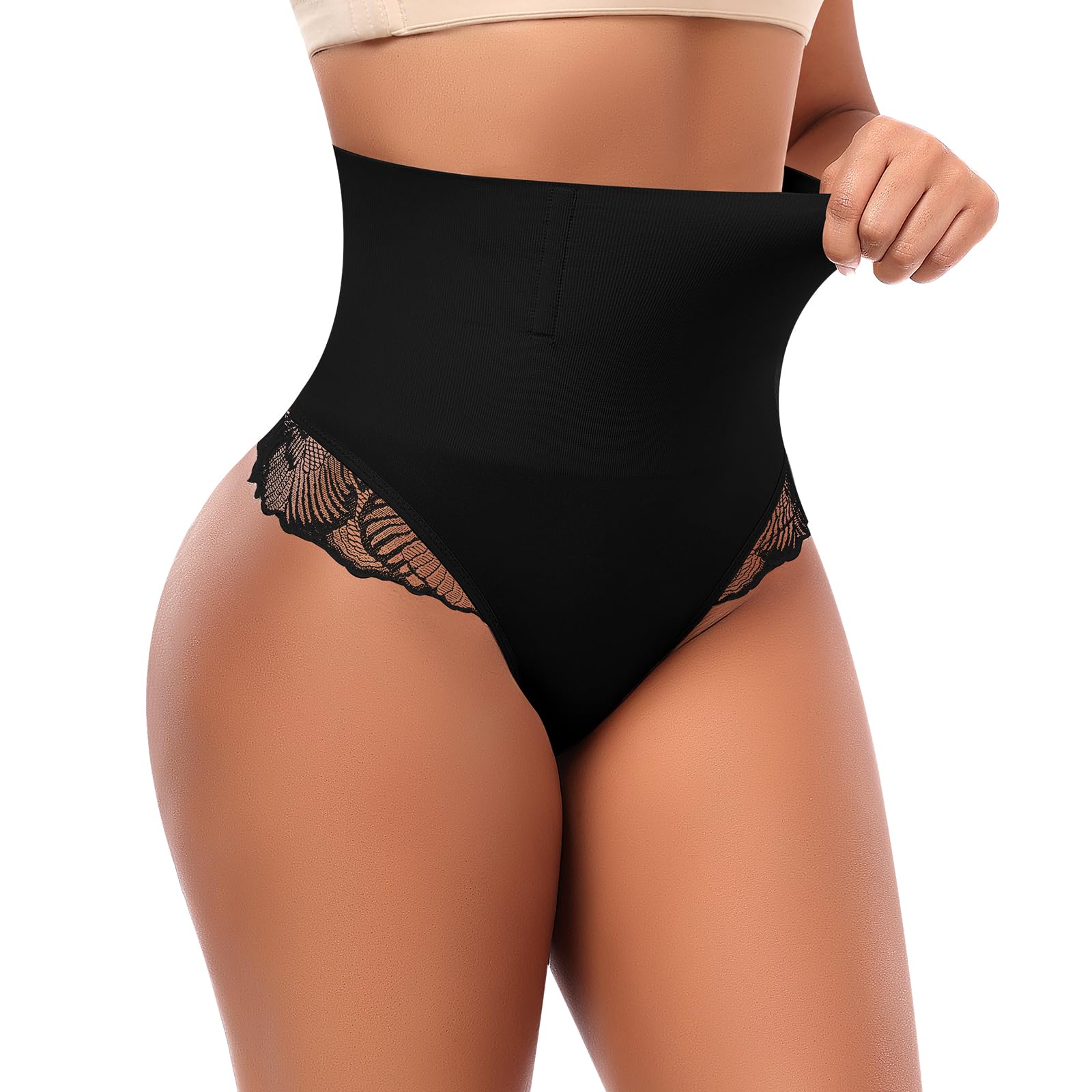 Werena Tummy Control Thong Shapewear for Women High Waisted Body Shaper Panties Shaping Thong Girdle Underwear