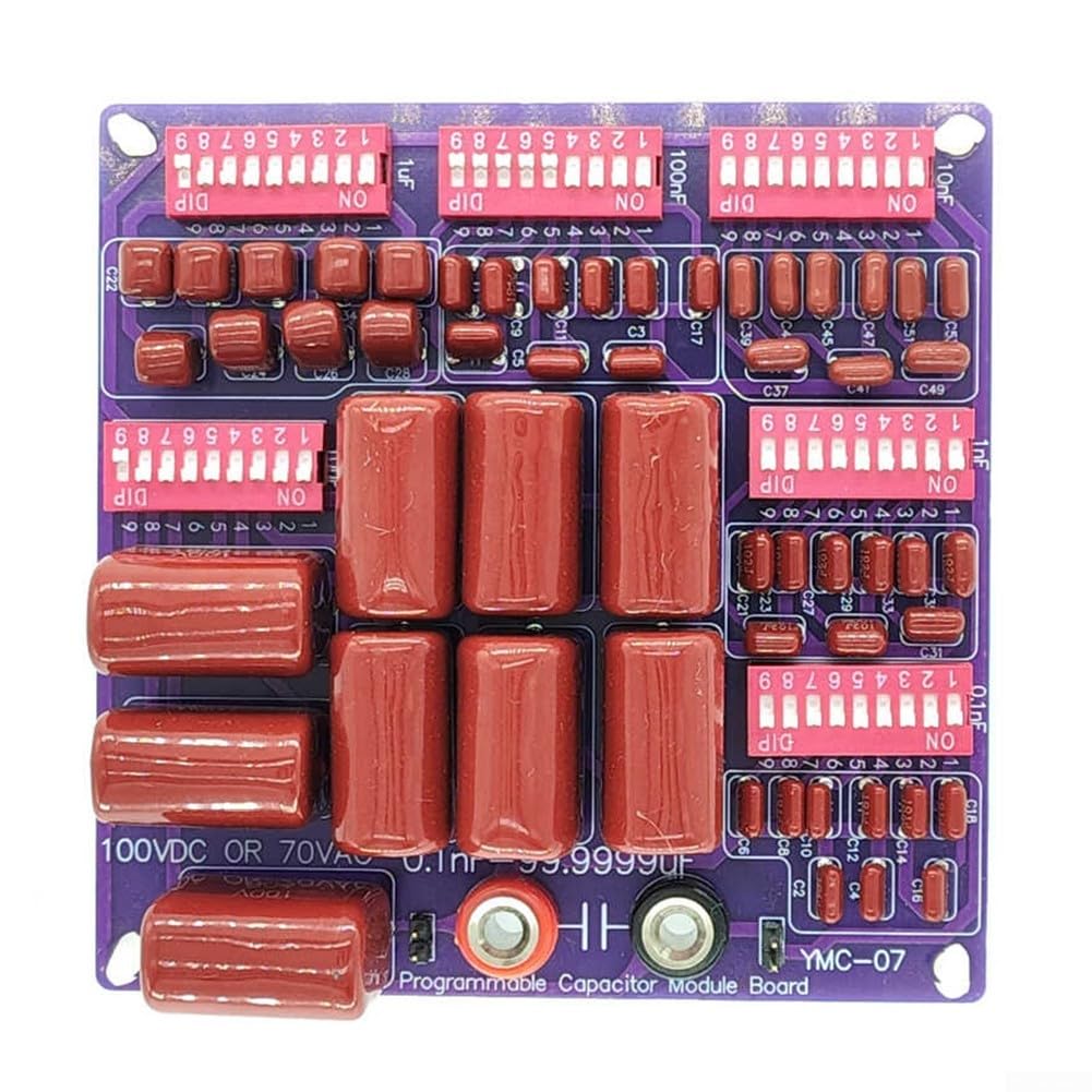Capacitance Board, 6 Digit Decade Programmable Capacitor 0.1nF to 99.9999uF Stepping Board for Electronics Projects