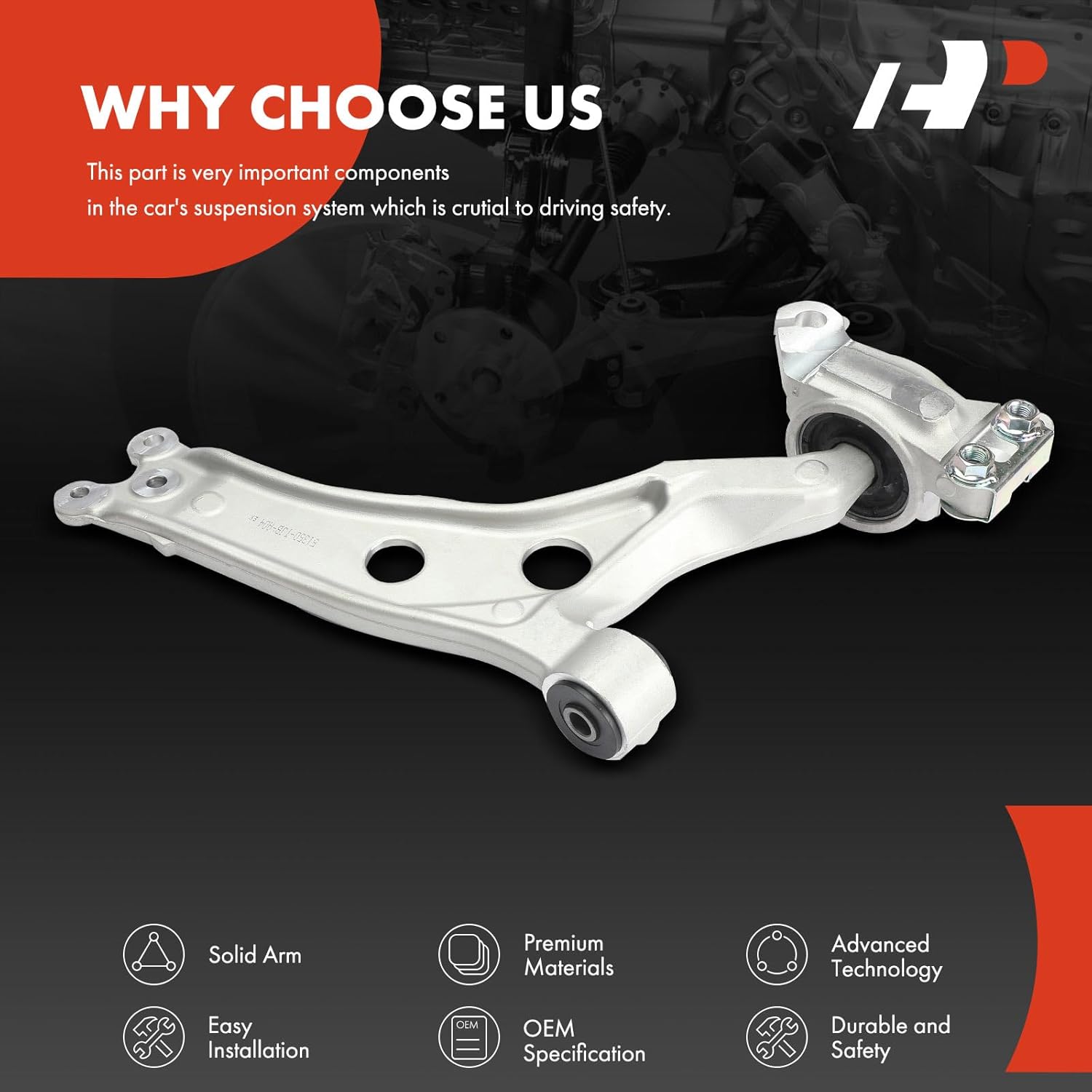 A-Premium Front Right Lower Control Arm, with Bushing, Compatible with Acura RDX 2019 2020 2021 2022