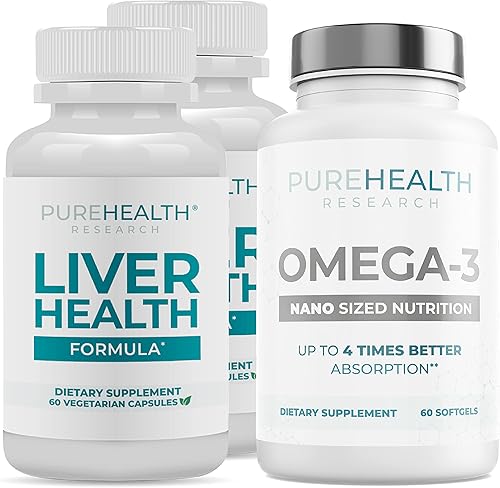 Paquete de 2 suplementos Omega3 DHA y píldoras de apoyo hepático, cápsulas de aceite de pescado para tu cerebro, nutrición, salud y proceso de