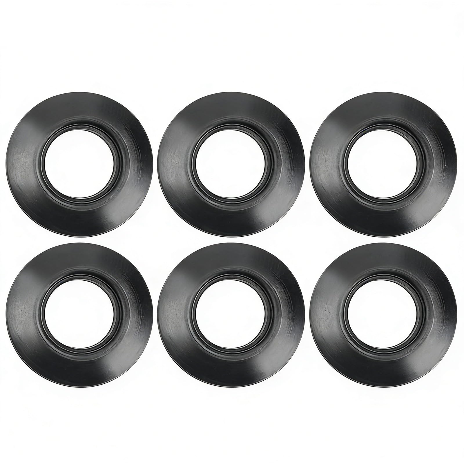 ChainYao 6-Pack Universal Kayak Paddle Drip Rings, Leak-Proof & Non-Slip Canoe Paddle Replacement Parts, Black Splash Guards for Secure Grip