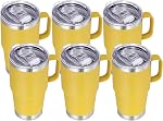VEGOND 20 oz Tumbler with Handle Lid and Straw, Stainless Steel Insulated Travel Coffee Mug Spill Proof Double Wall Metal Tumbler Cup Keeps Drink Hot and Cold, Black 1 Pack