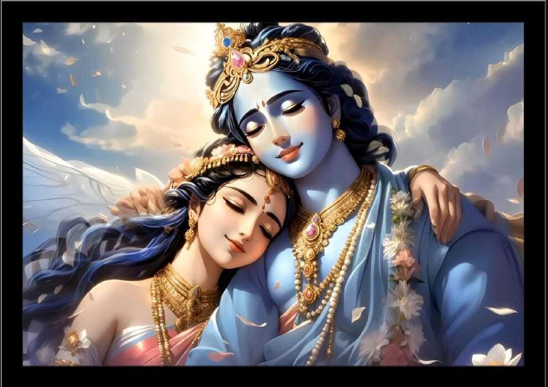 Ravindra Arts Radhe Krishna Wall & Tabletop Use,Perfect for Family,Wedding & Gift Photos Stylish Plastic Photo Black Frame for Home & Office Decor RA_182-picture-10