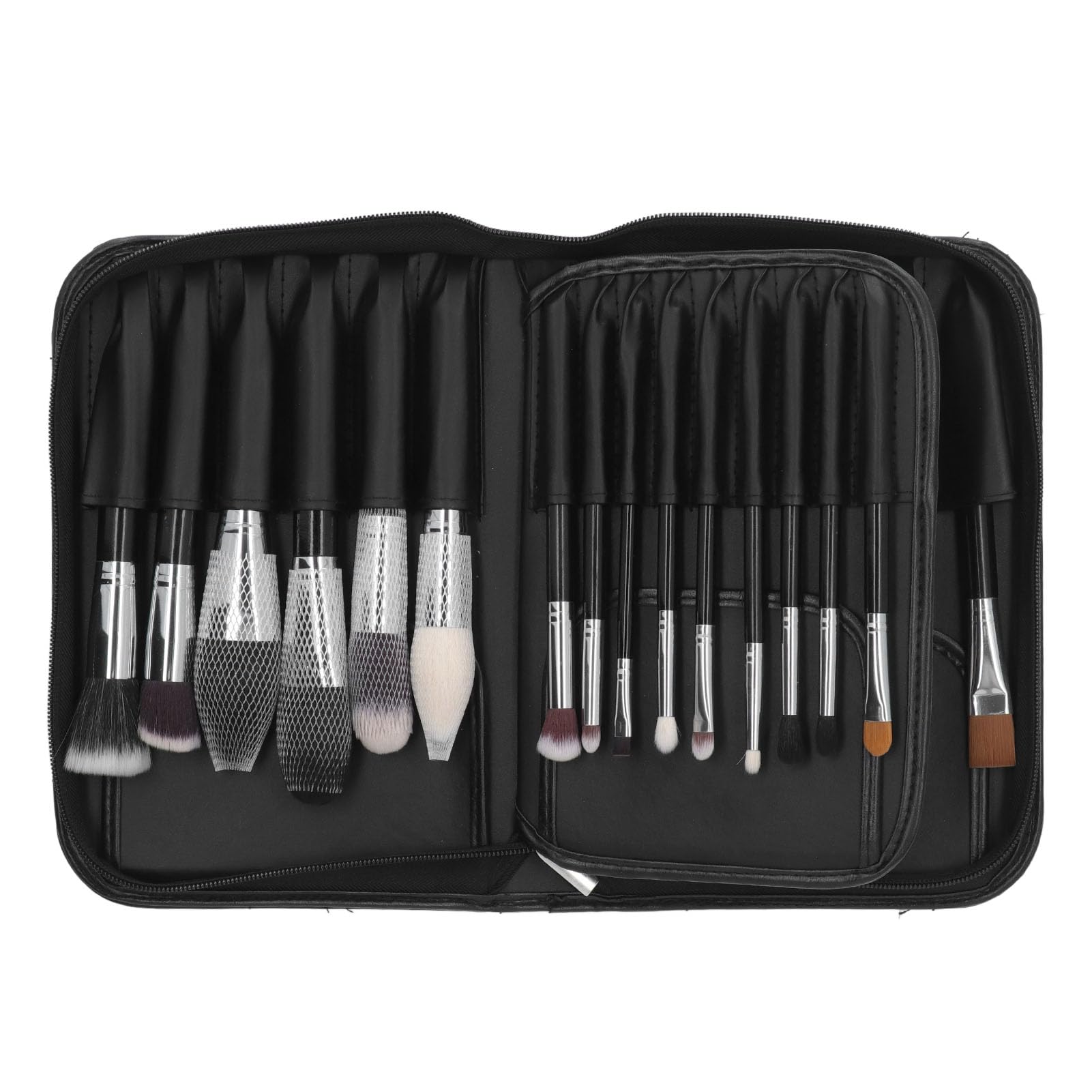 Pongnas 29-teiliges Professionelles Make-up-Pinsel-Set, Kosmetikpinsel, Make-up-Werkzeuge, Premium-Ziegenhaar-Holzgriff mit Faltbarer Aufbewahrungstasche für Reise-Party-
