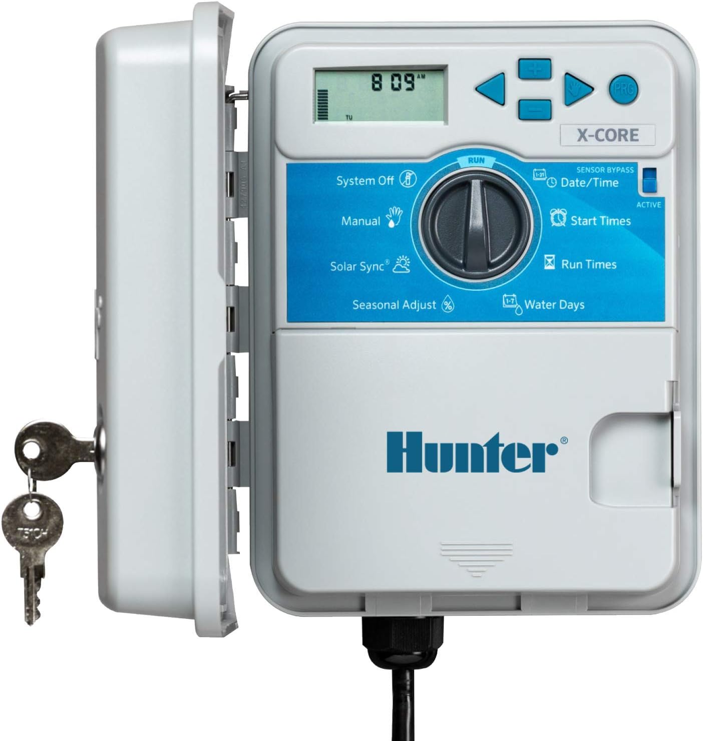 Hunter XC600 X-Core 6 Station Outdoor Sprinkler Controller, Easy Install Irrigation Timer for Lawn and Garden, Weatherproof, 3 Programs, 4 Start Times