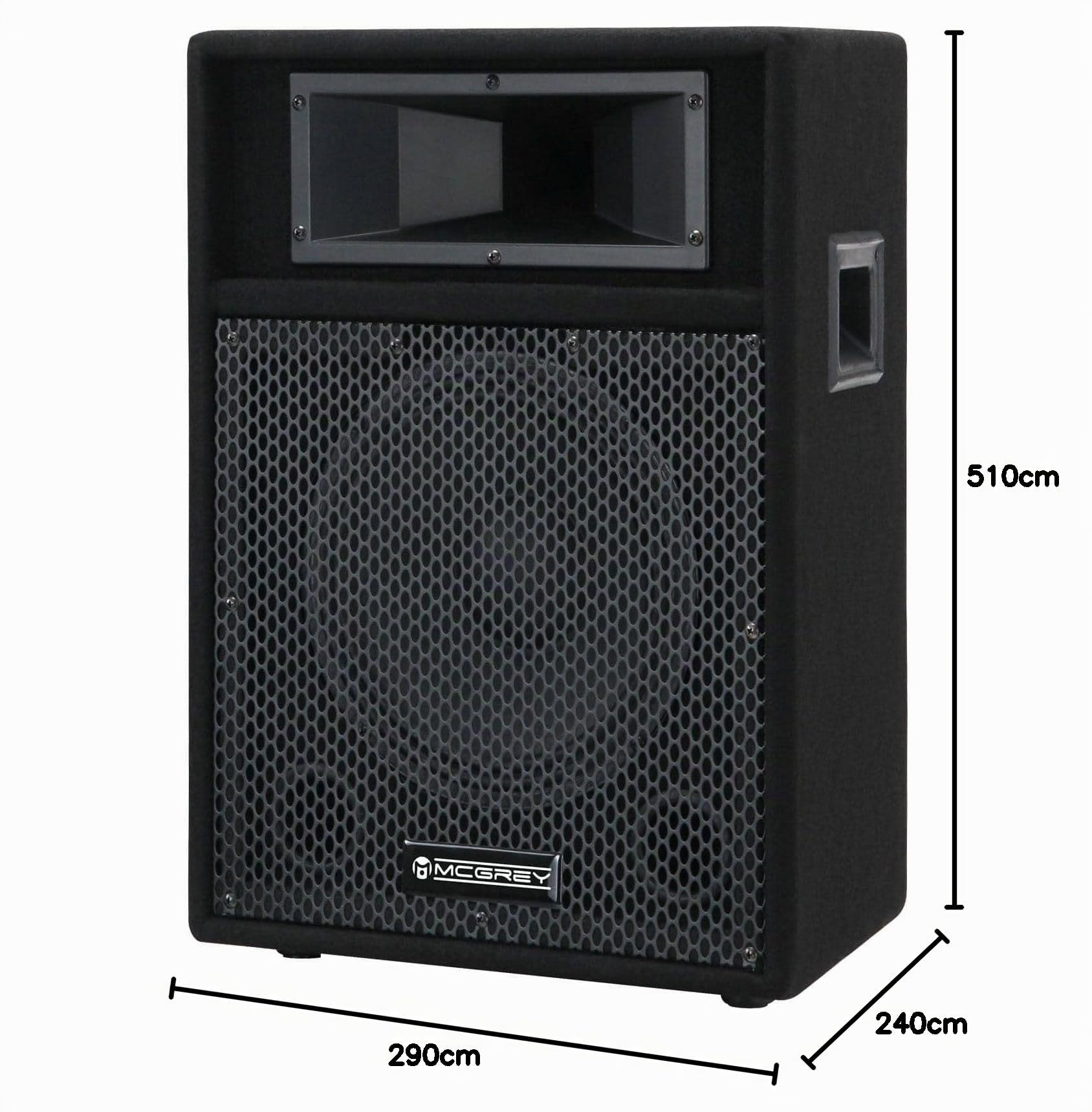 McGrey PA-110 10/2 Enceinte DJ PA Passive (2 Voies, Forme trapézoïdale, 50/100/200 Watts RMS/Puissance Musicale/Peak, Haut-Parleur 10", Tweeter piezo 2", entrées/Sorties SPK et Jack 6,35 mm) Noire