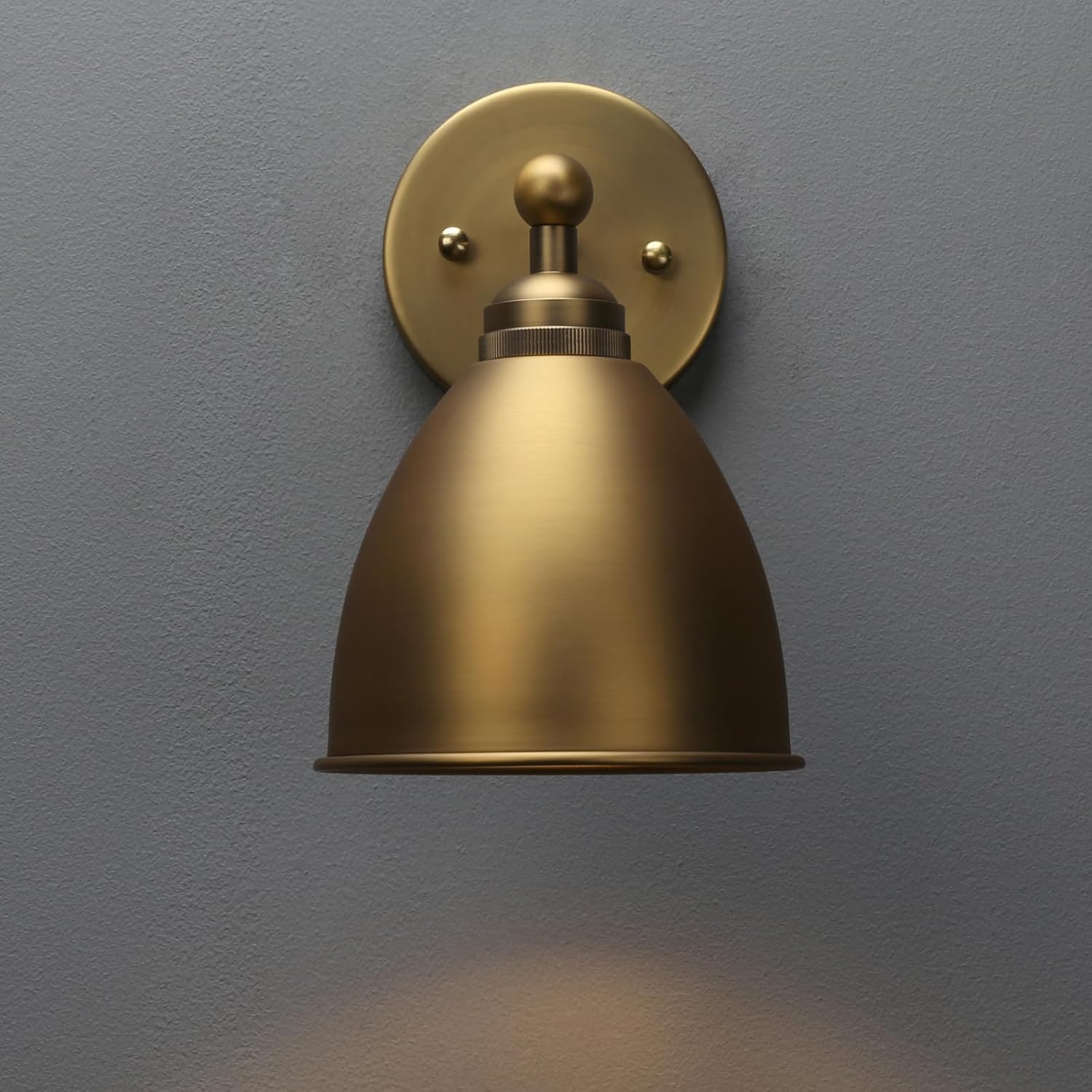 Phansthy Industrial Hardwire Wall Sconce Vintage Farmhouse Wall Light Fixture, Right-Angled Wall Lights with Rustic Metal Lampshade for Bedroom, Living Room, Reading, Kitchen (Antique, 2 Pack)