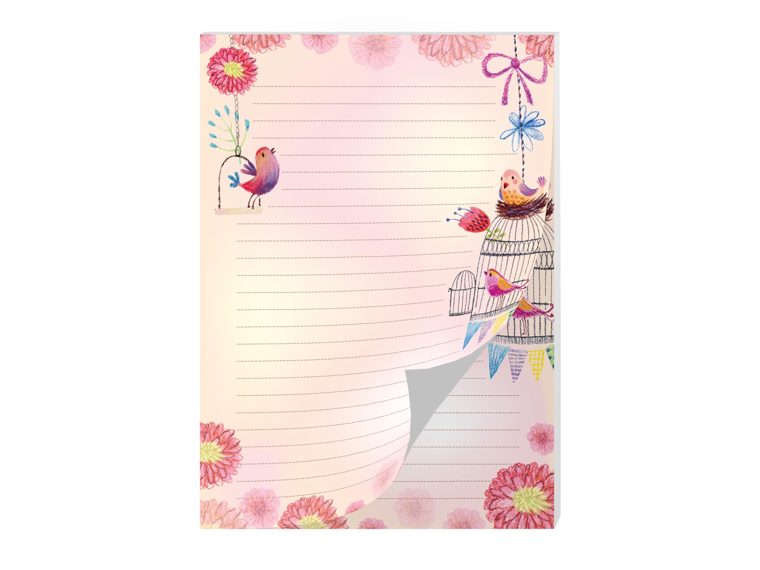 Writing Paper Set Letter Pad with Envelope for Boys Girls Kids Bird Flowers (A4 Pad with 25 Sheets + 15 Envelopes) - Image 2