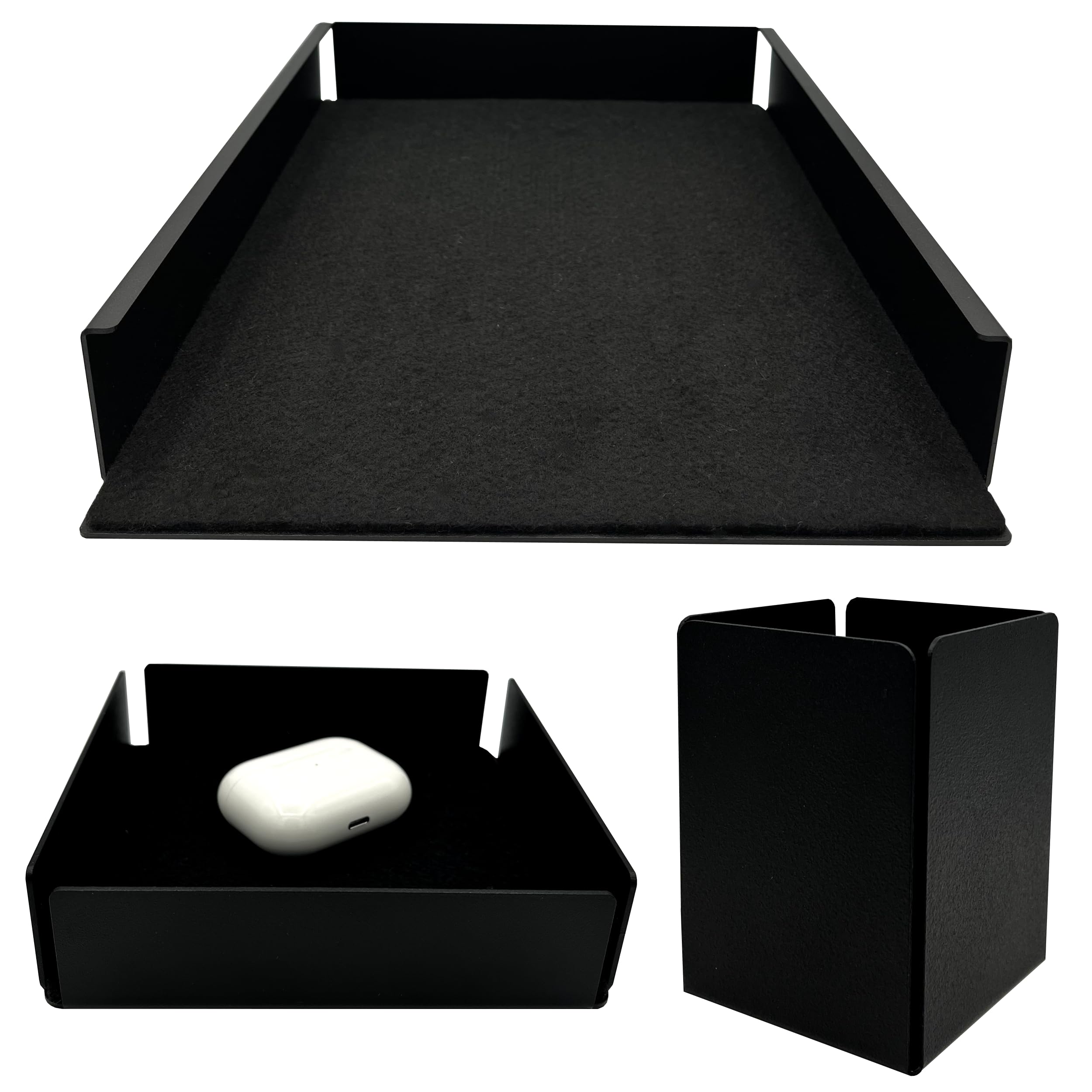 Schreibtisch Ablagen 3er Set: Stiftehalter, Dokumentenablage & Kleine Ablage | Schreibtisch Organizer 3-teilig | Ordnung System Arbeitsbereich Büro