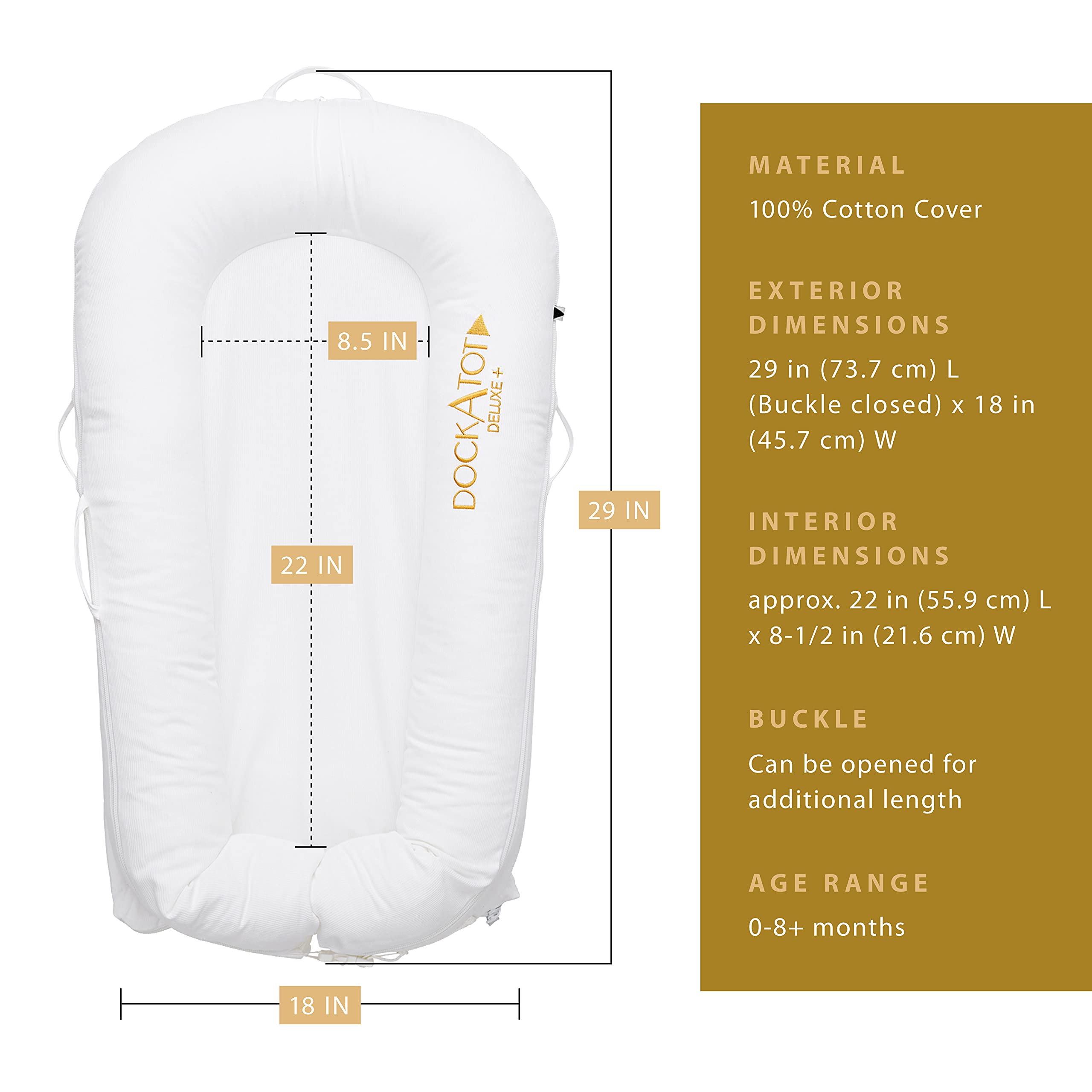 Buy DockATot Deluxe+ Dock Baby Lounger, All-in-One Portable 