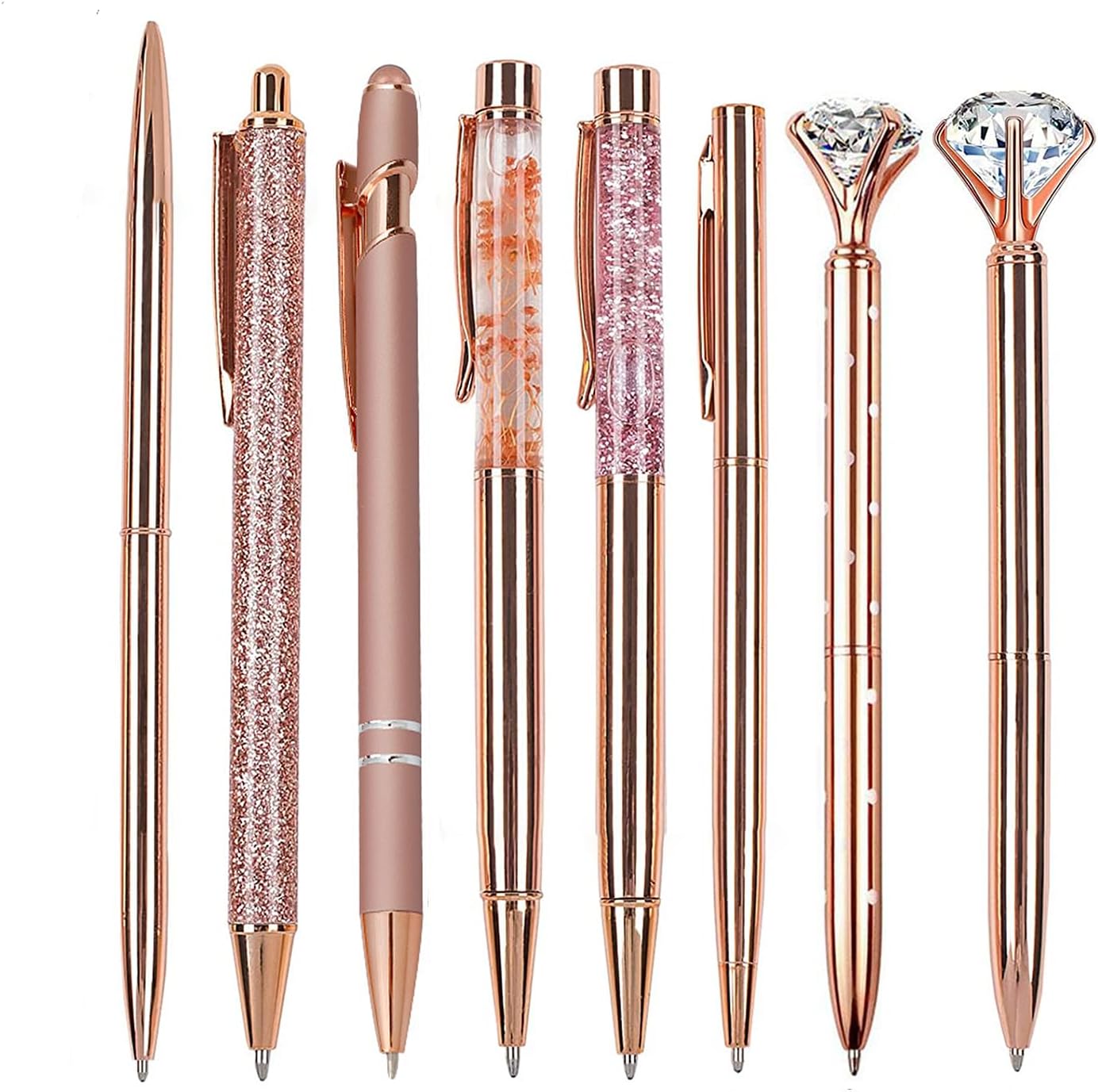 Yolispa Bolígrafo Retráctil, 8 Piezas Bolígrafos de Diamantes de