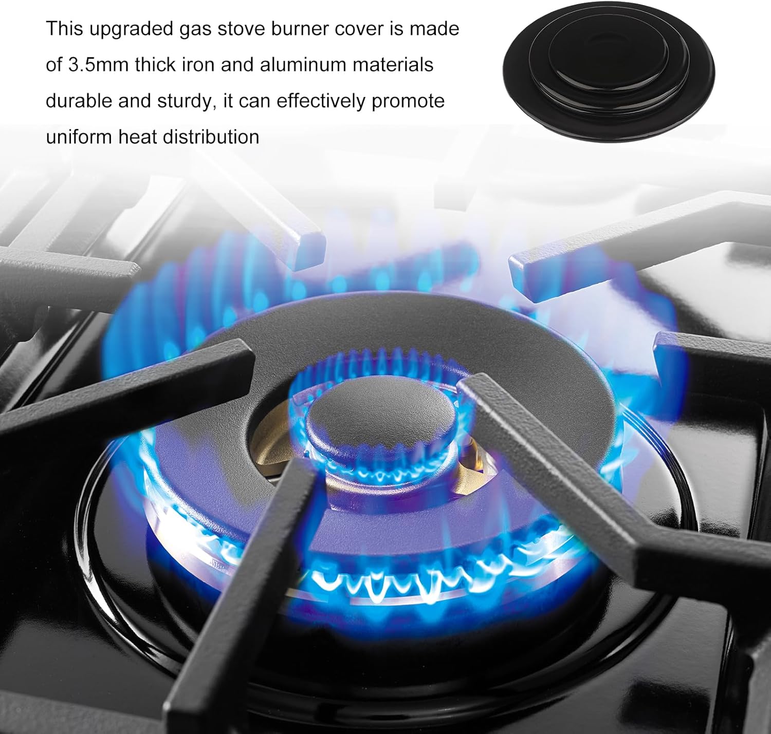 4-Piece set of gas stove burner cover,Upgraded gas stove burner cover kit for SABAF Stoves,Burner caps for gas stove,Oven Gas Hob Burner Crown Flame Cap Cover, Stove Handles Lid Kit