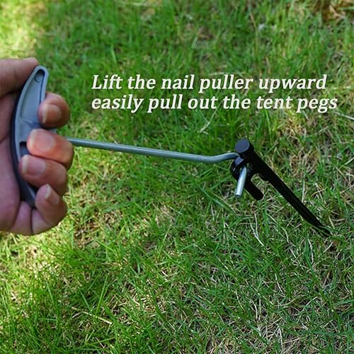 Miniatura 6 de Extractor de clavijas para tienda de campaña al aire libre de 3 piezas con asas de plástico, herramienta portátil para acampar y otras actividades