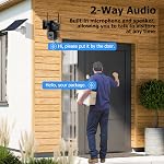Uniter 4K Dual Lens Solar Security Cameras Wireless Outdoor, 2.4G WiFi, 360° PTZ Camera Surveillance Exterieur with Color Night Vision/Motion Detection/Spotlight Siren/2-Way Audio/Waterproof/2Pack