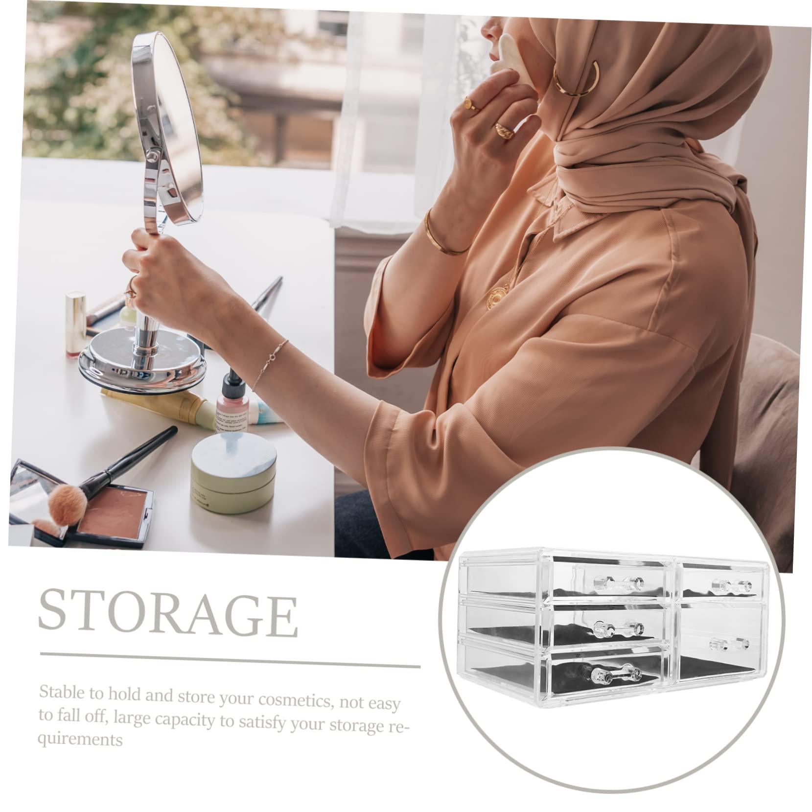Cabilock Caja de cosméticos Transparente organización del baño Organizador de Maquillaje Almacenamiento de Maquillaje envase cosmético Sombra Caja de Maquillaje Necesidad