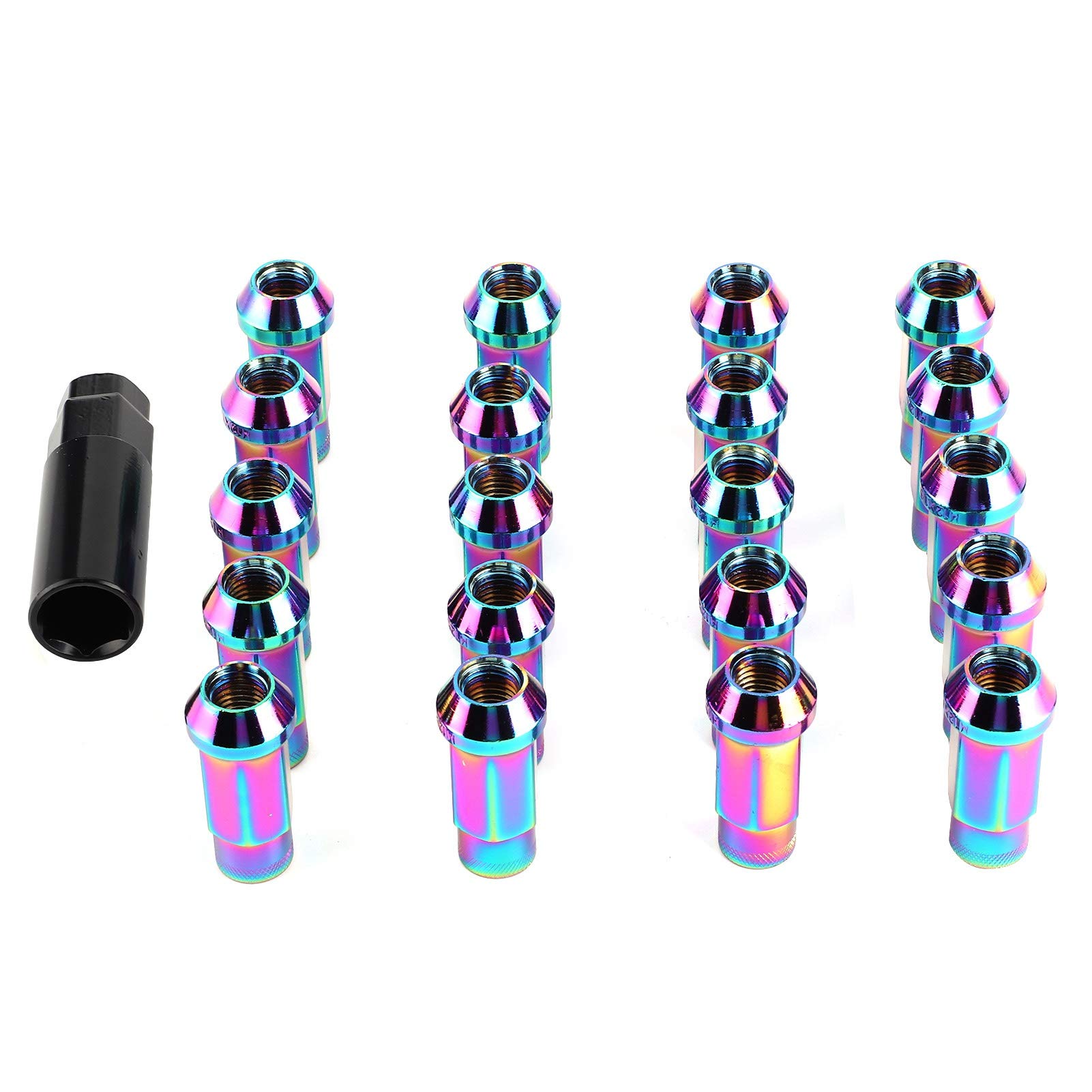 Radmuttern, Qiilu Nuts Lug, 20 Stück M12x1,5 mm Lug Nuts Open End Extended Professional Auto Auto Modification Zubehör