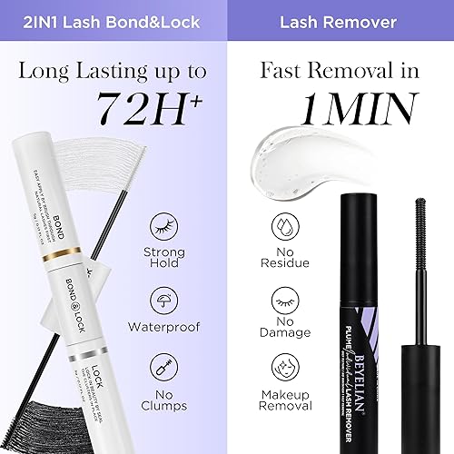 Miniatura 3 de BEYELIAN Kit de extensiones de pestañas para bricolaje, 168 unidades, racimos de pestañas rizadas en D con unión de pestañas y sello, herramienta