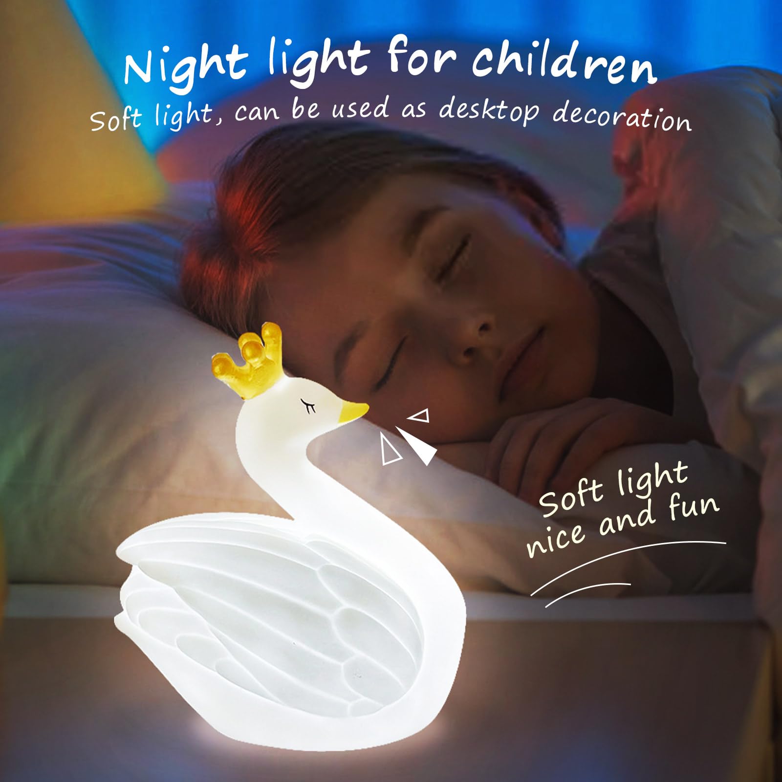 ONLYFUN Kit Creativo Fai da Te - Cigno 3D per Bambine da 6 a 12 Anni - Lampada da Colorare e da Usare come Luce Notturna - Il Regalo di Compleanno Perfetto per Ragazze.