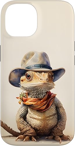Miniatura 4 de iPhone 12 Pro Max lindo dragón barbudo Beardie con una funda de sombrero de vaquero