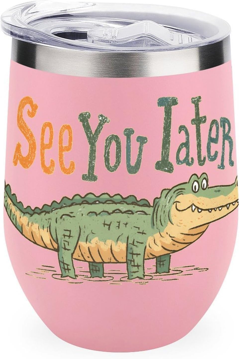 See You Later Alligator Insulated Drinking Cup Stainless Steel Coffee Mug Wine Tumbler with Lid 12OZ