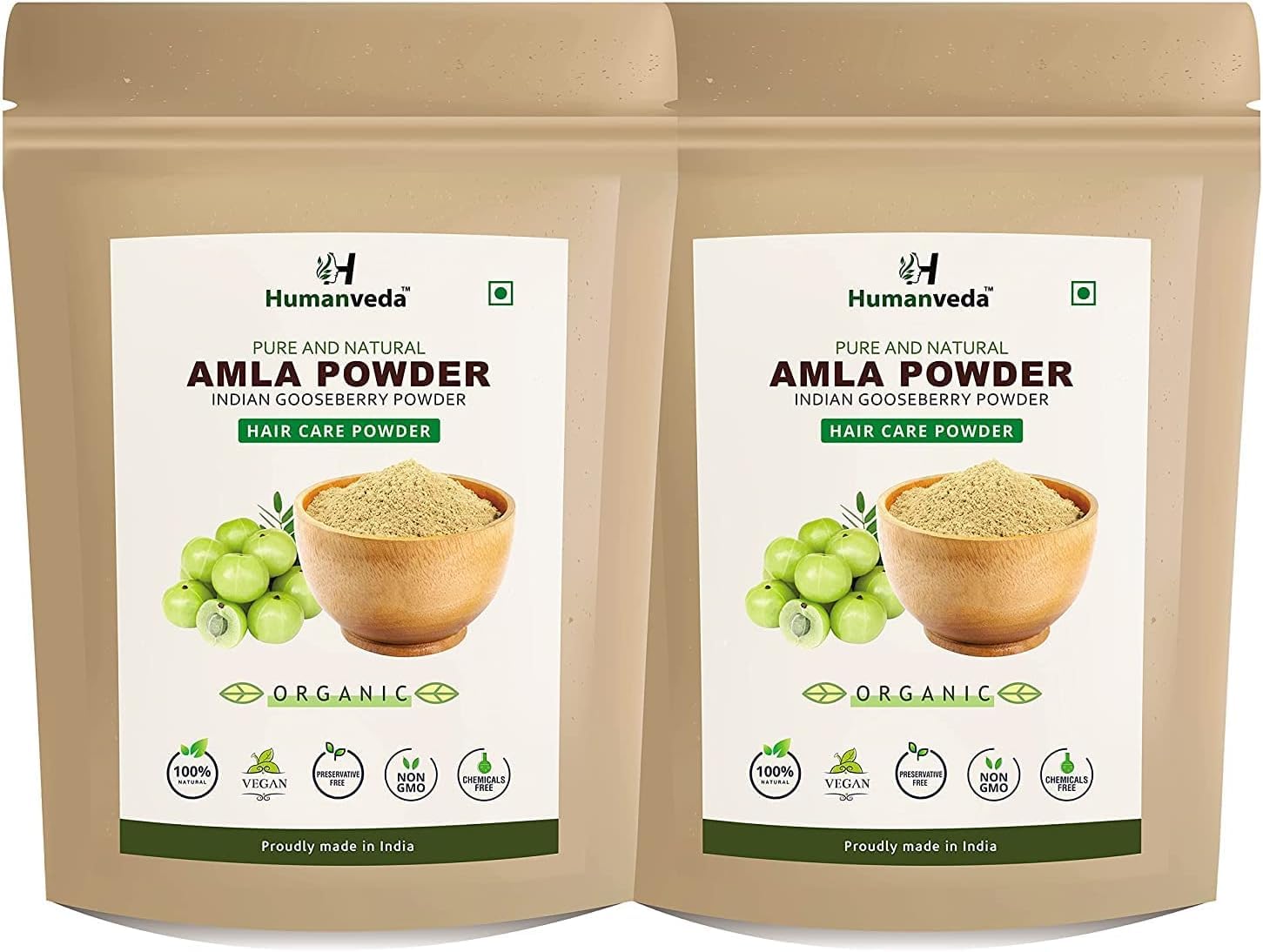 QURA Amla Natural y Orgánico Polvo de Grosella Espinosa India para Cabello y Piel, (100 g * 2 = 200) Paquete de 2