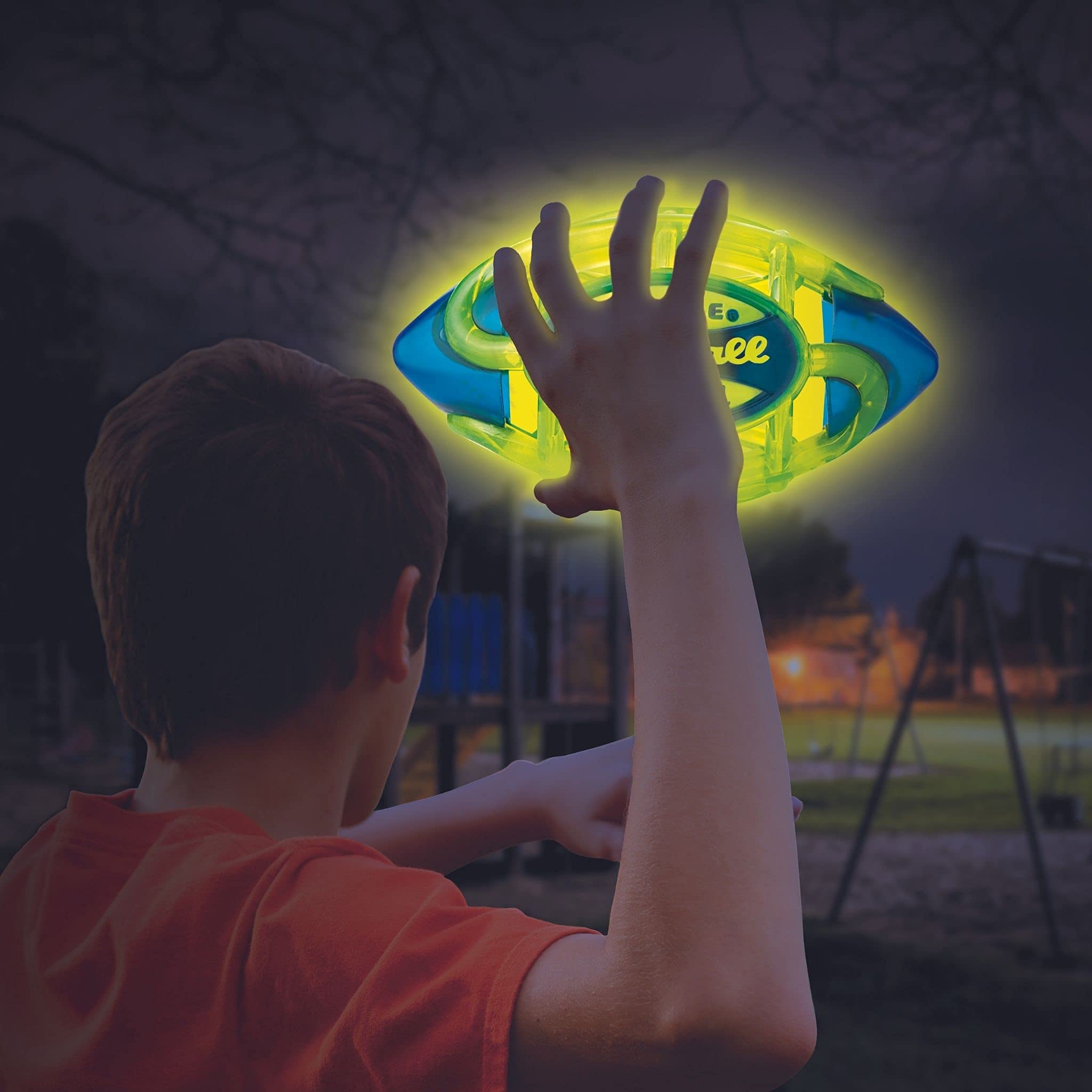 Tangle NightBall Glow in the Dark Light Up LED Football, Green with Blue - Image 6