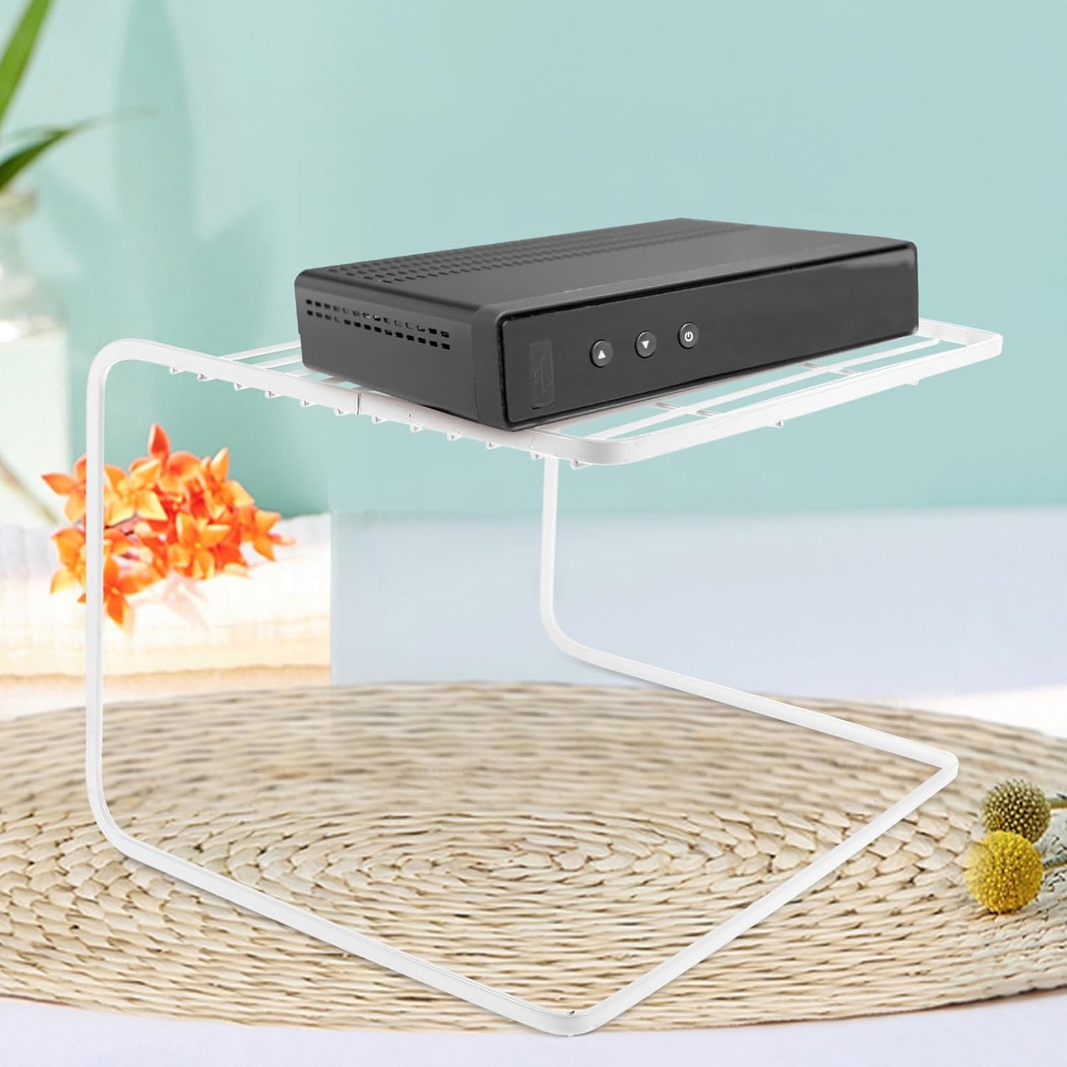PRETYZOOM Double-layer Router Storage Rack Multi-layer Organizer for Router and Cable Box Design for Use Space-saving for Living Room and Pantry
