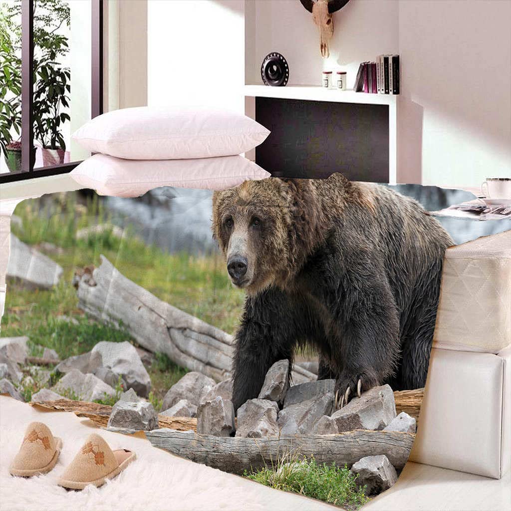 Manta de Franela para niños y Adultos Animales y Osos 100% Microfibra,Manta de sofá, impresión 3D, Manta Polar 150x200 cm