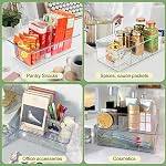 ZIZOTI Boîtes de rangement de l'organisateur de Pantry Clear 4 Pack plastique amovible Snack Organizer Pantry Organization Ranger Racks avec séparateurs amovibles, parfait pour les collations, paquets, épices, cuisine, armoires