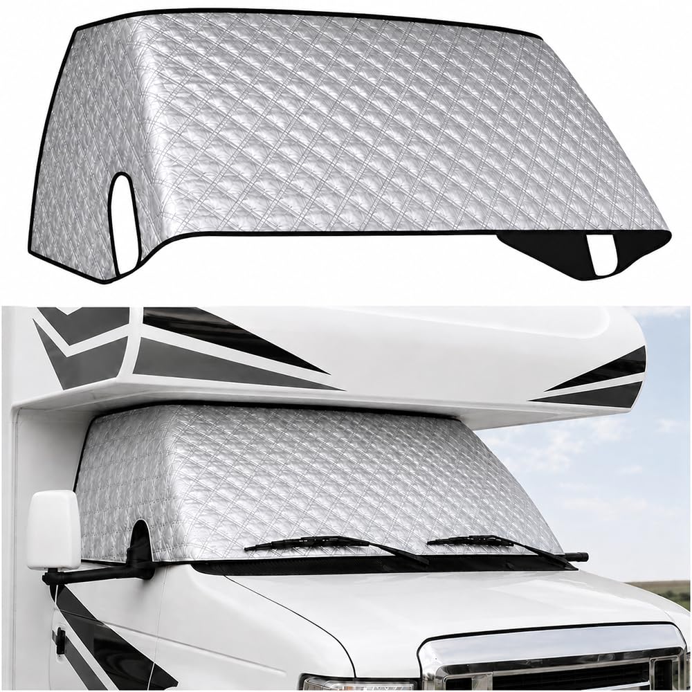 Funda Parabrisas Autocaravana para Opel | Movano A | 1998–2010, Parasolar Parabrisas Autocaravana, Oscurecedor Cabina para Camping Viajes y Almacenamiento