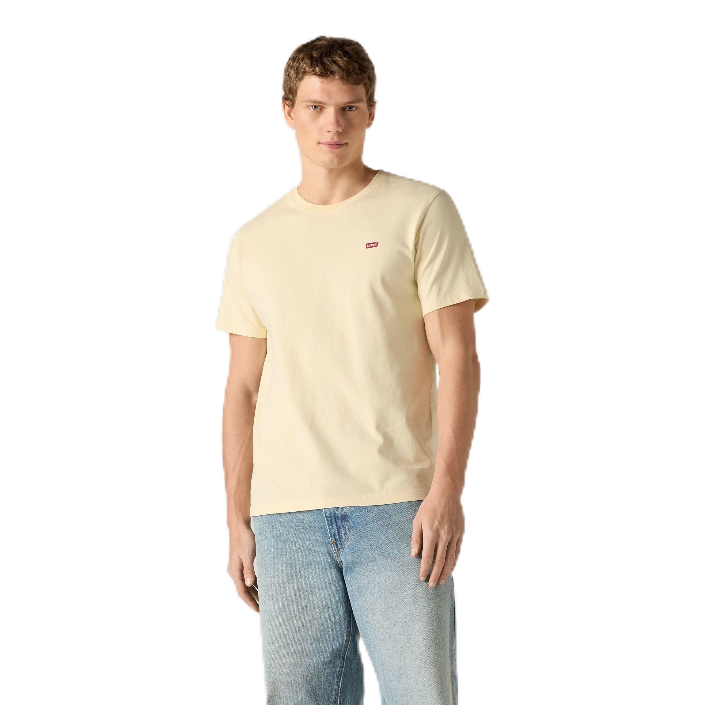 Levi's Men's T-Shirt Original Housemark with Print, Crew Neck, Yellow (Rutabaga), XXL