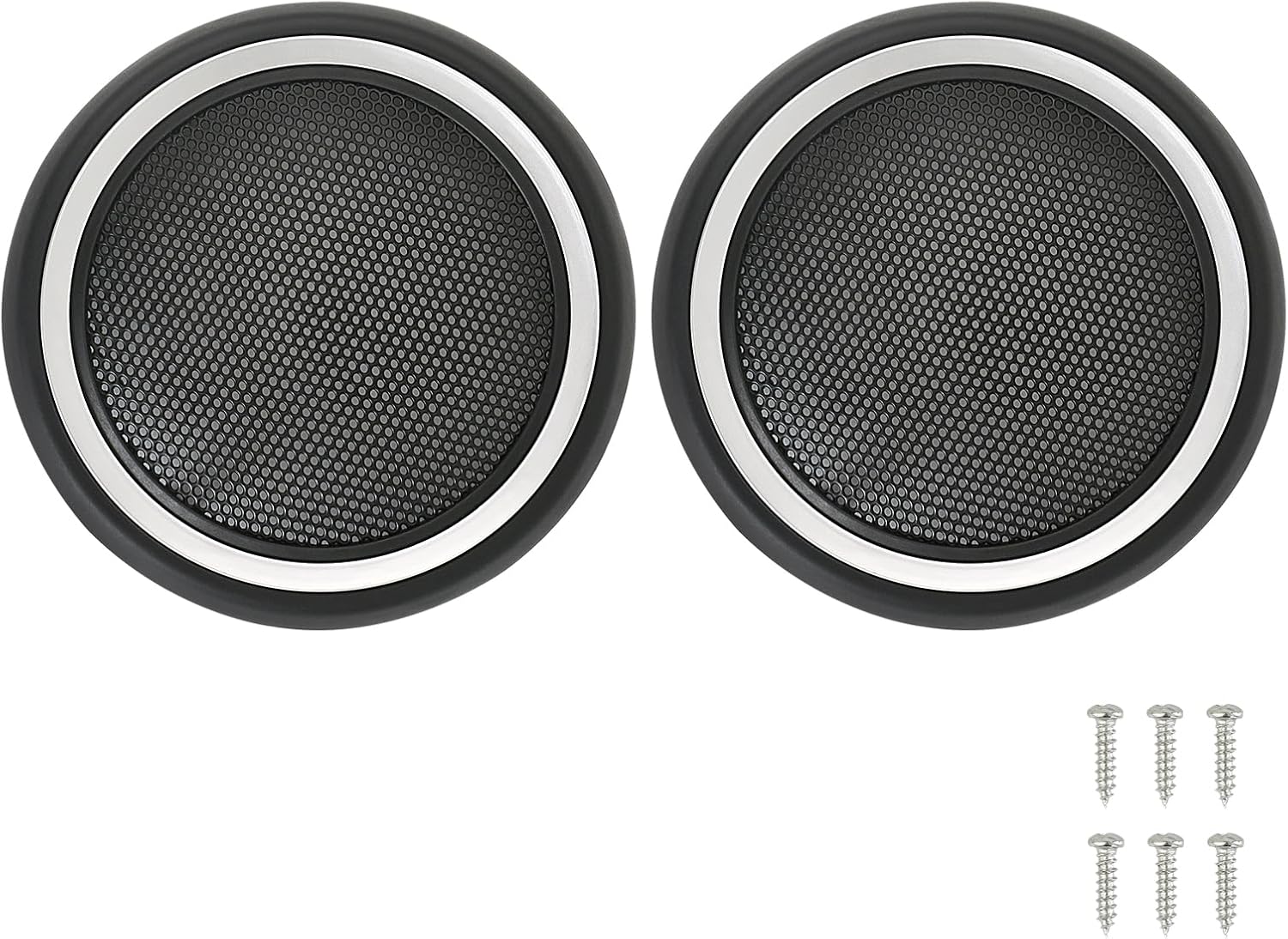 Lower Speaker Grille Cover Compatible with BMW Mini Cooper R55 2007-2014/ R56 2006-2013/ R57 2007-2015/ R58 2010-2015/ R59 2011-2015 Accessories Parts Replaces 51412753270 2753270 Silver 1 Pair