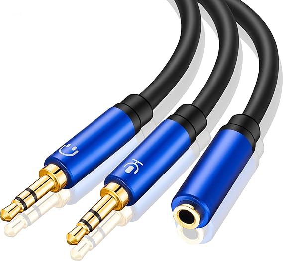 Tan QY Headphone Splitter 1Ft, Headphone Splitter for